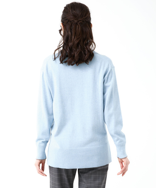 ウールブレンド スリット ニット【手洗いOK】