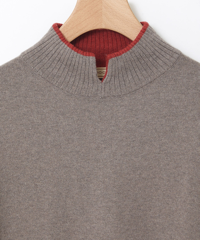 ウールブレンド スリット ニット【手洗いOK】