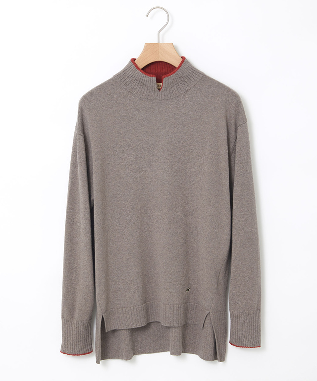 ウールブレンド スリット ニット【手洗いOK】