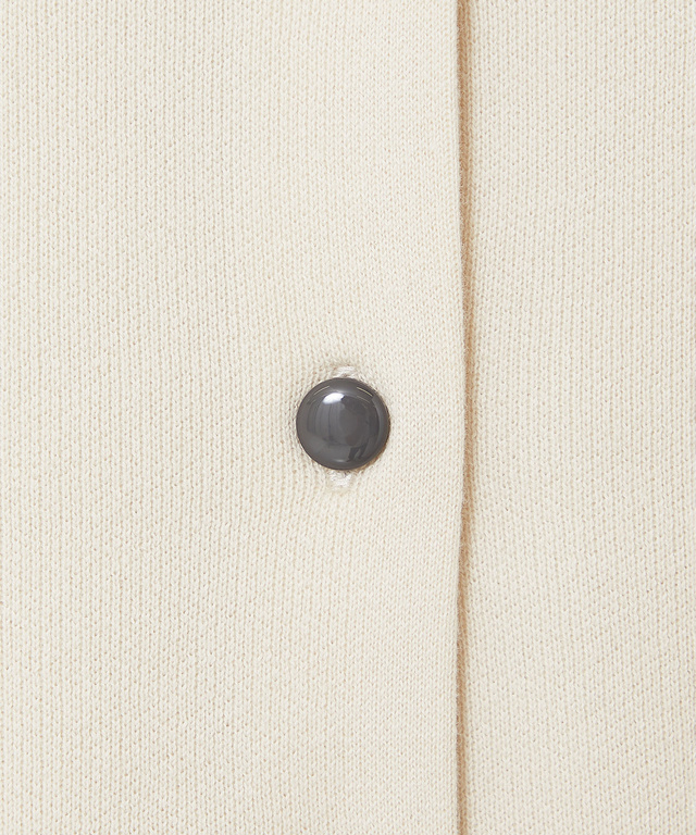 クルーネック ダブルニット カーディガン【手洗いOK】