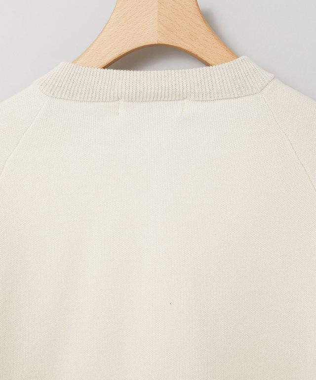 クルーネック ダブルニット カーディガン【手洗いOK】