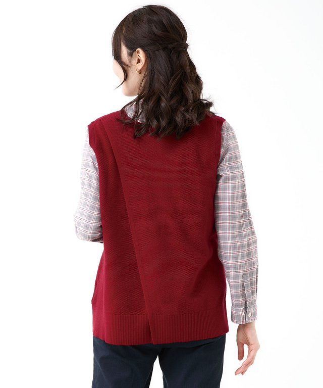 ウールブレンド 2WAY ニットベスト【手洗いOK】