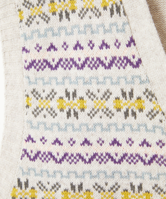 ウールブレンド フェアアイル柄 ニット ベスト【手洗いOK】