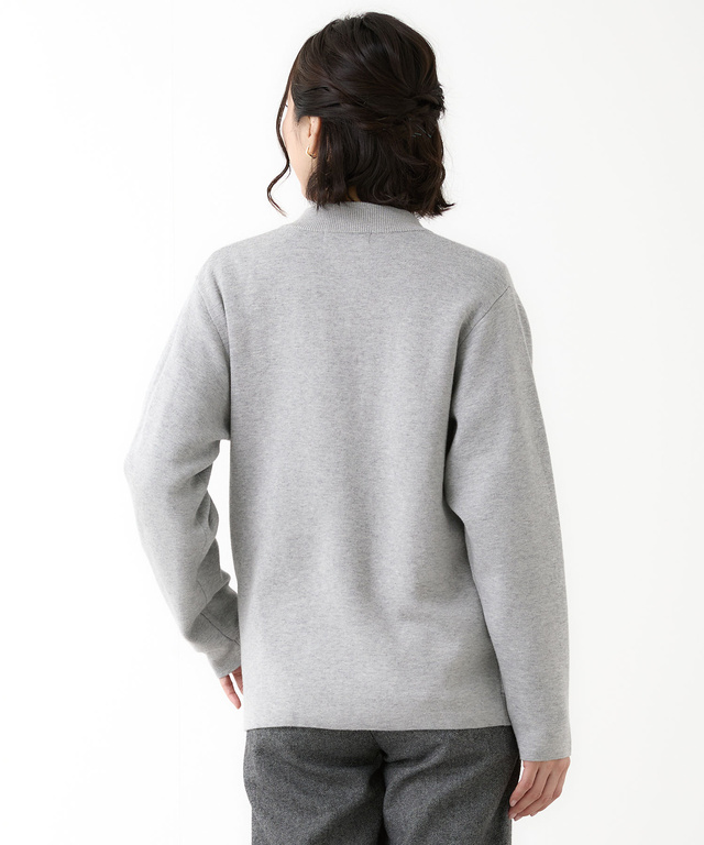 シルクブレンド ジップアップ ニット カーディガン