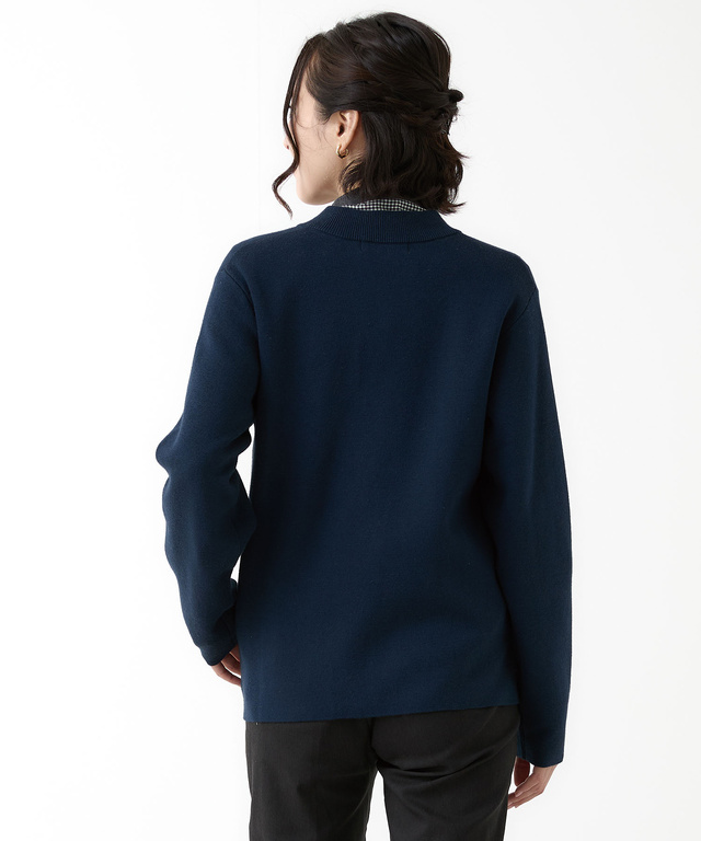 シルクブレンド ジップアップ ニット カーディガン