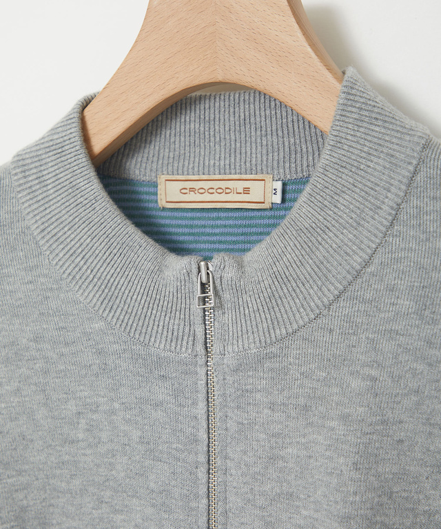 シルクブレンド ジップアップ ニット カーディガン