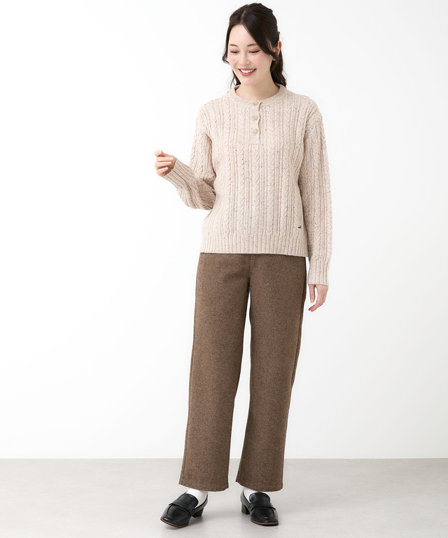 ウールブレンド ネップ ニット【手洗いOK】