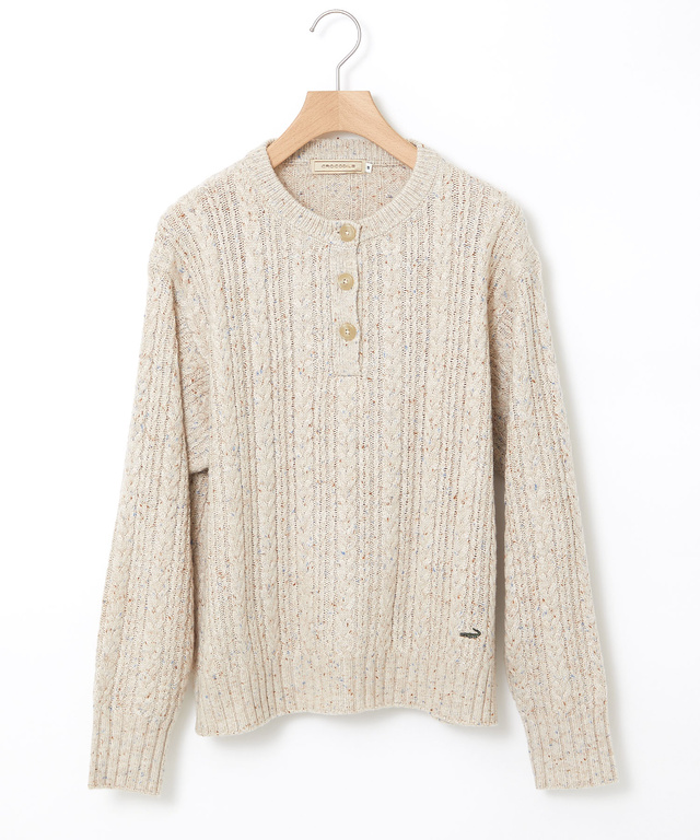 ウールブレンド ネップ ニット【手洗いOK】