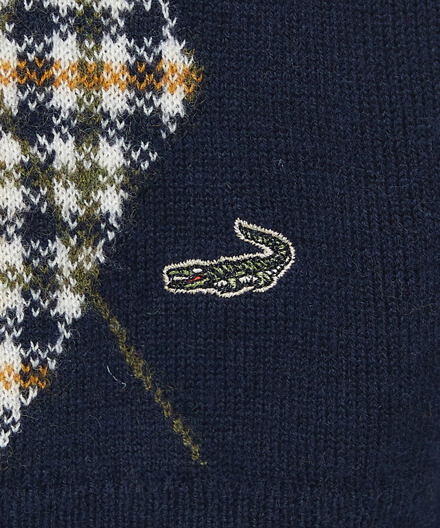 クロコダイルタータン アーガイル柄 カーディガン