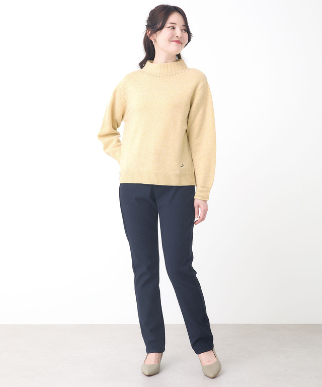 ウール ボトルネック ニット 