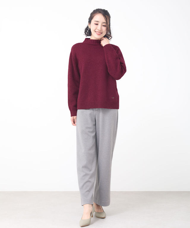 ウール ボトルネック ニット 