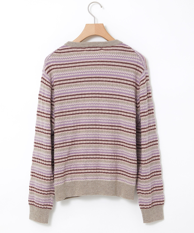 ウールブレンド マルチカラーボーダー ニット【手洗いOK】