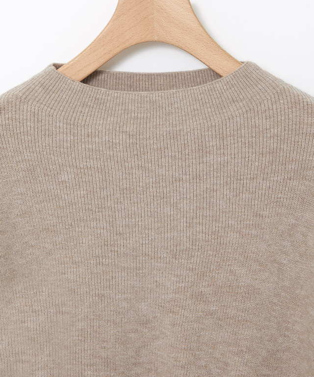 ウールブレンド ボトルネック ニット【手洗いOK】