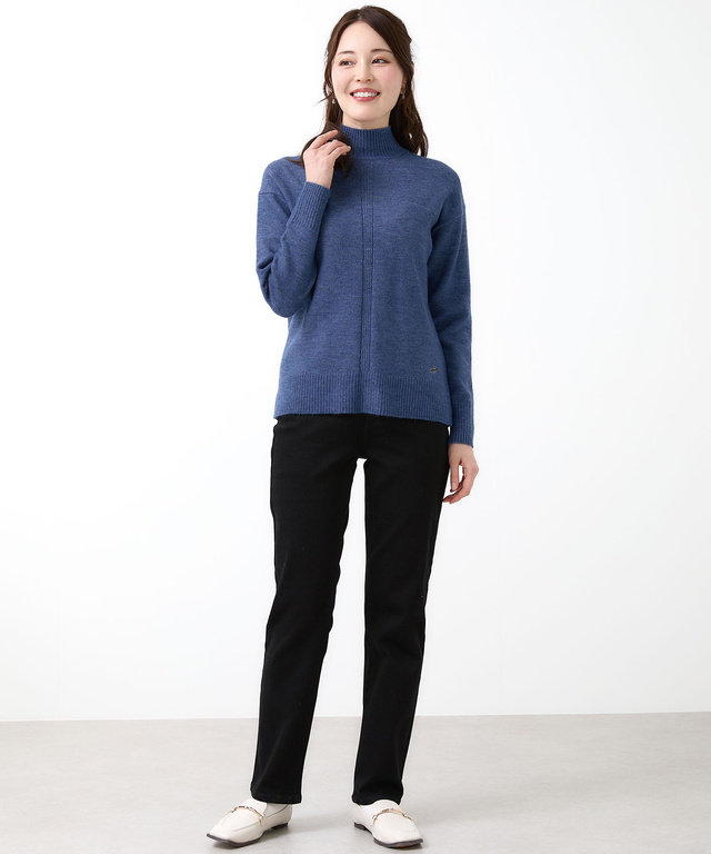 ウールブレンド タートルネック ニット【手洗いOK】