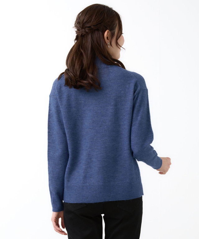 ウールブレンド タートルネック ニット【手洗いOK】