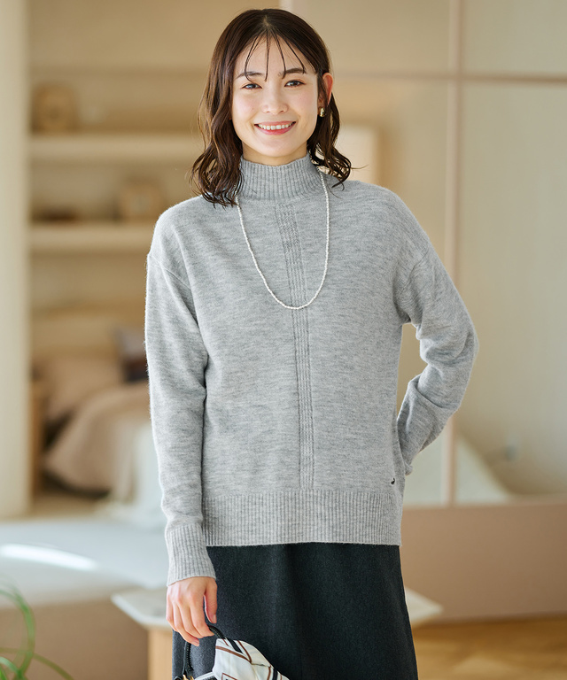 ウールブレンド タートルネック ニット【手洗いOK】