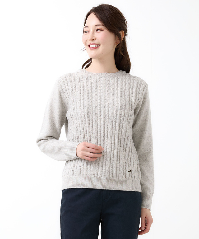 ウールブレンド ケーブル ニット
