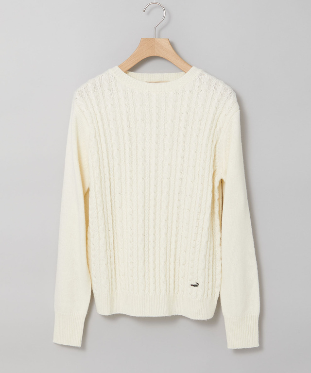 ウールブレンド ケーブル ニット