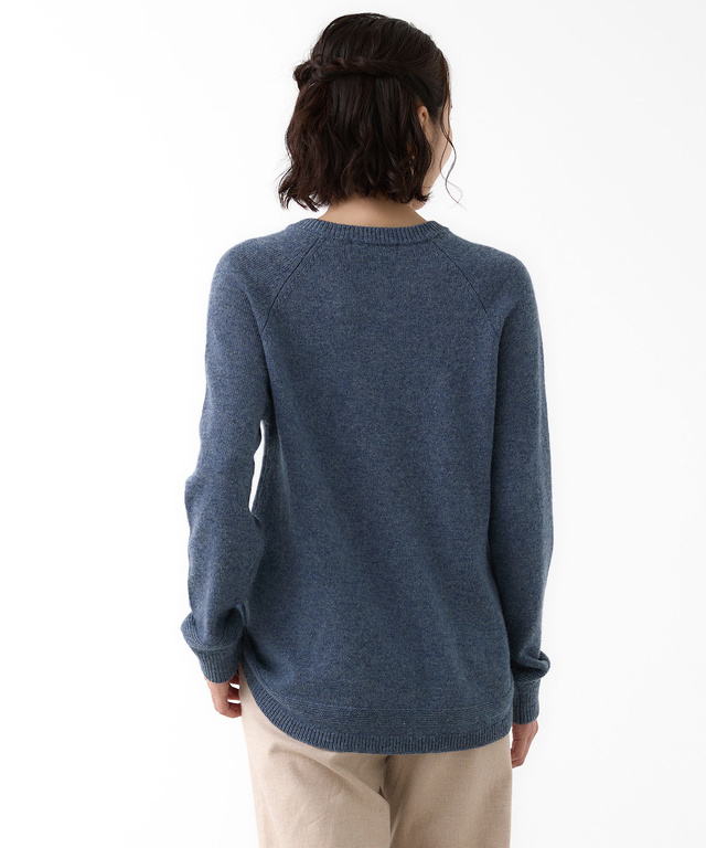 ウールブレンド ヘンリーネック ニット