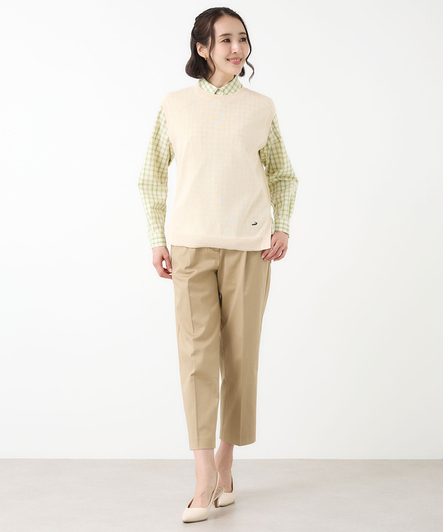 クルーネック ニット ベスト【手洗いOK】