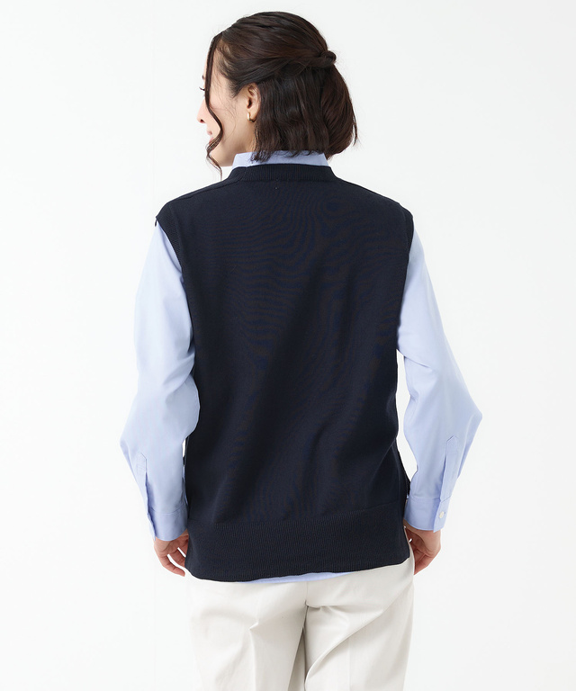 クルーネック ニット ベスト【手洗いOK】