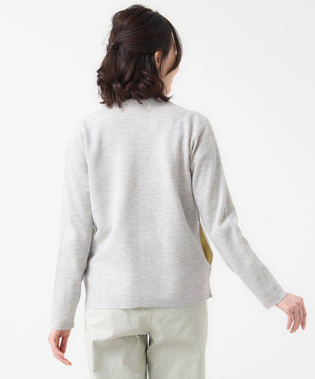 ダブルニット ジップカーディガン【手洗いOK】