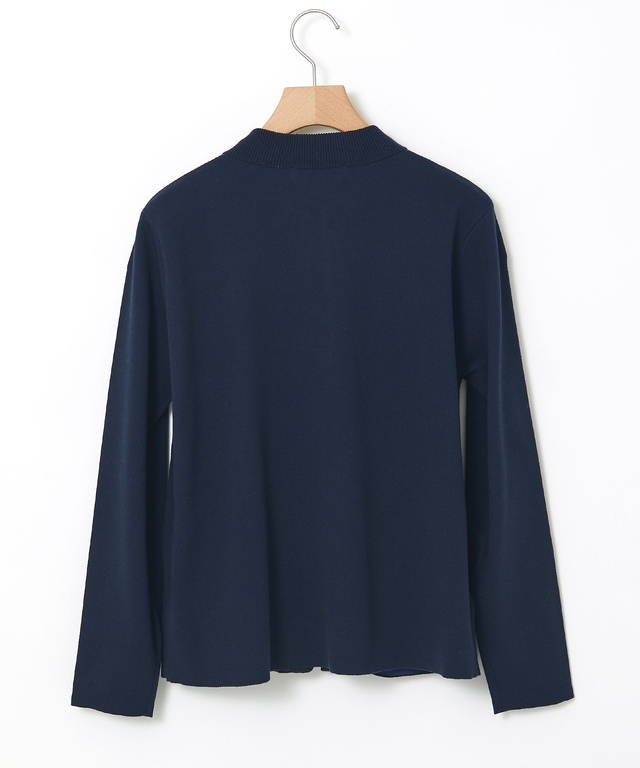 ダブルニット ジップカーディガン【手洗いOK】