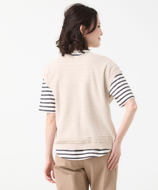 リネンブレンド 2WAY ニットベスト