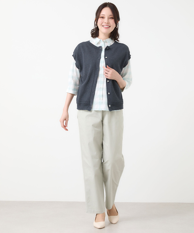 リネンブレンド 2WAY ニットベスト