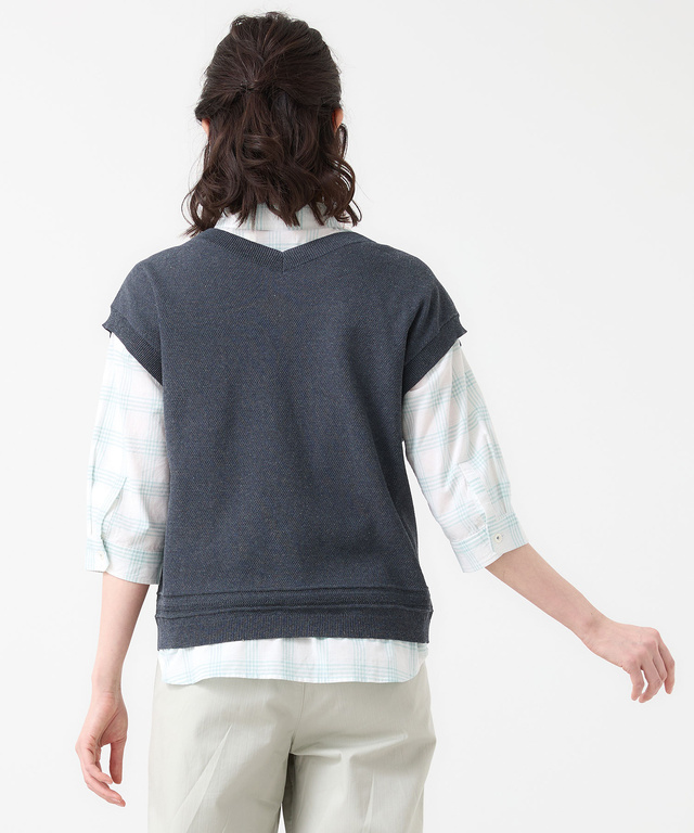 リネンブレンド 2WAY ニットベスト