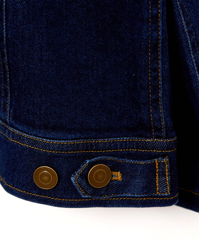 ノーカラー デニムジャケット