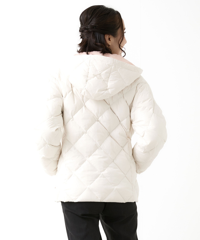 2WAYフード キルトダウン ジャケット【撥水加工】