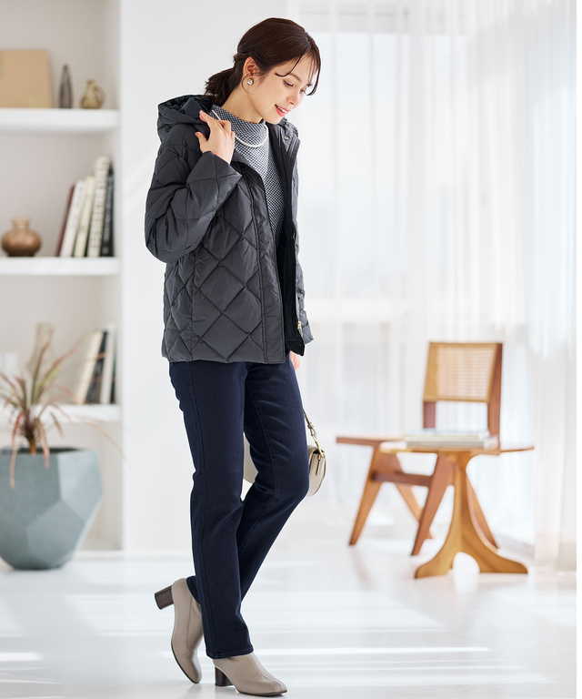 2WAYフード キルトダウン ジャケット【撥水加工】