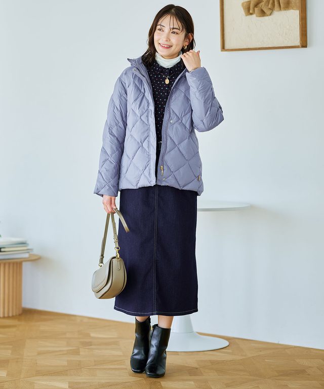 2WAYフード キルトダウン ジャケット【撥水加工】