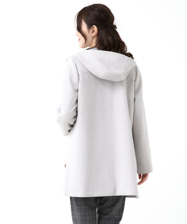 ウールライク フード付き コート 