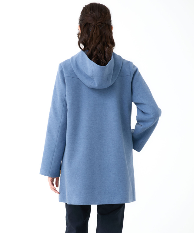 ウールライク フード付き コート 