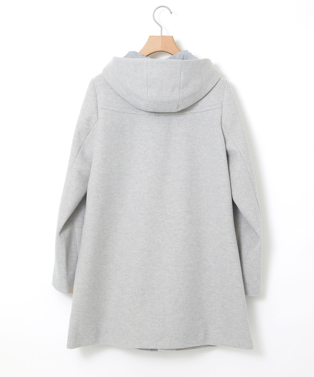 ウールライク フード付き コート 