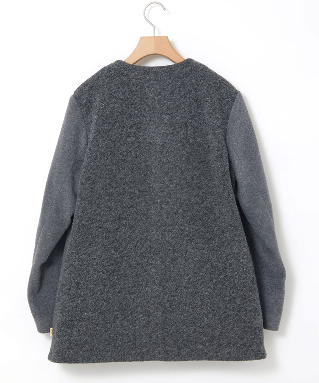 中綿 ノーカラー ジャケット