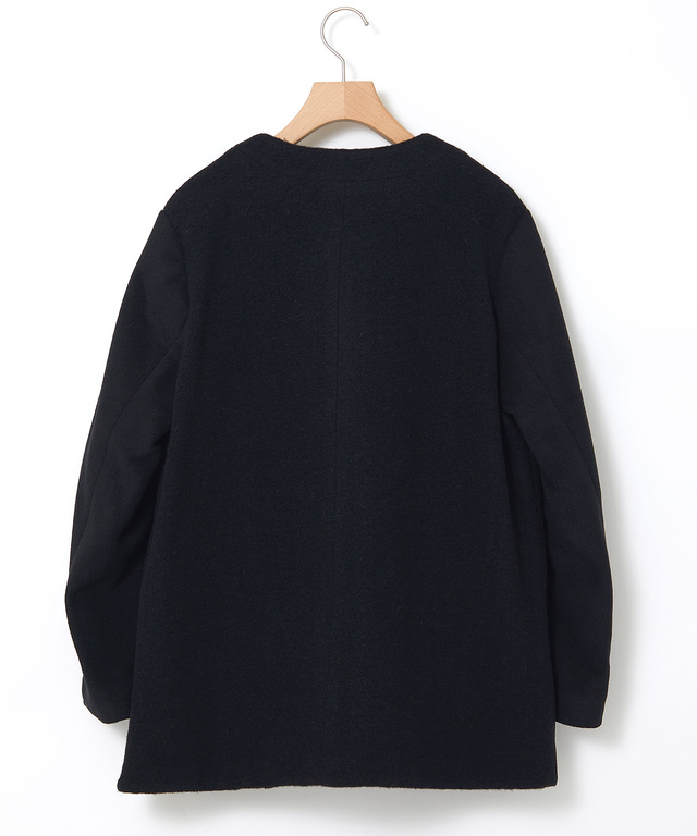 中綿 ノーカラー ジャケット