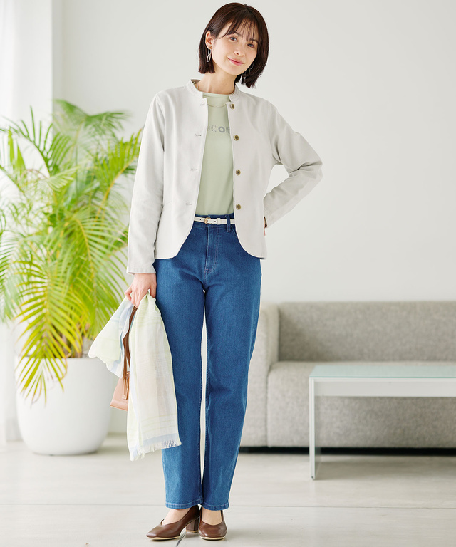 ツイル マオカラー ジャケット【手洗いOK】