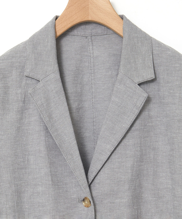 リネンブレンド ロング ジャケット