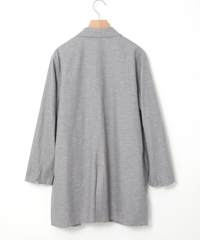 リネンブレンド ロング ジャケット