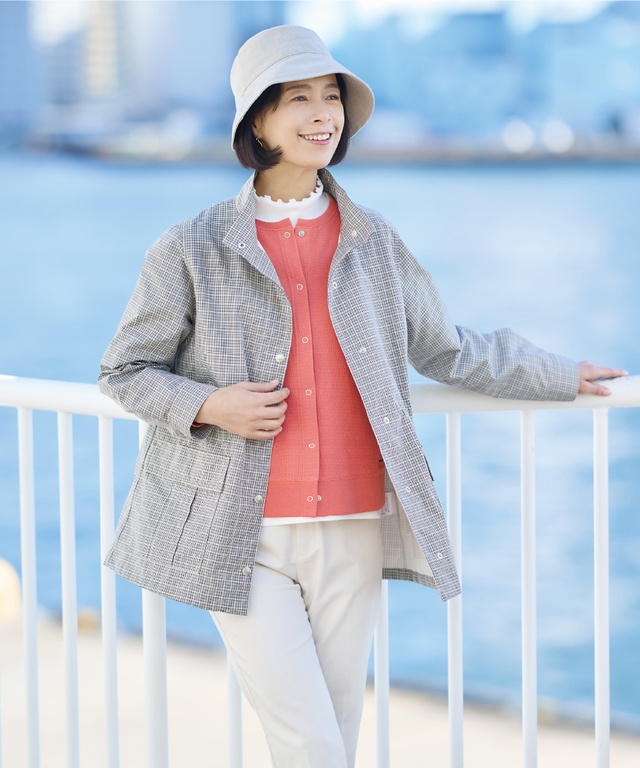 クロコダイルタータン メモリー素材 アウター【手洗いOK】