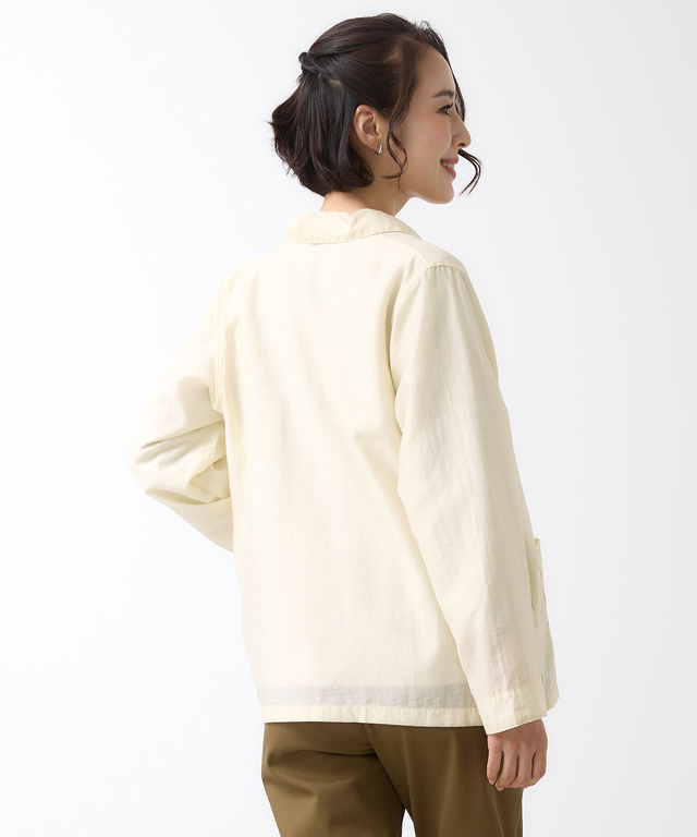 リネンブレンド シャツ ジャケット【手洗いOK】