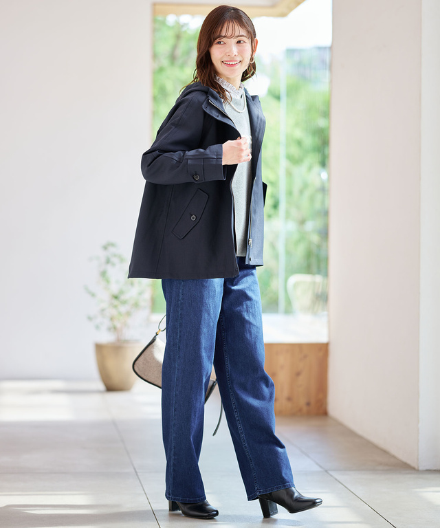 Aラインシルエット ショート丈 モッズコート