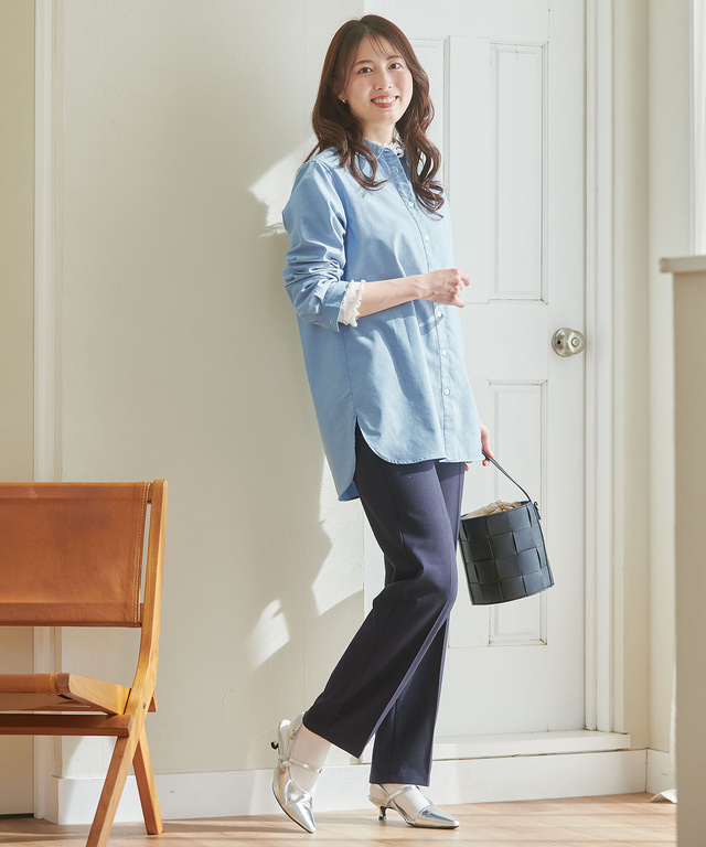 センタープレス ストレート パンツ