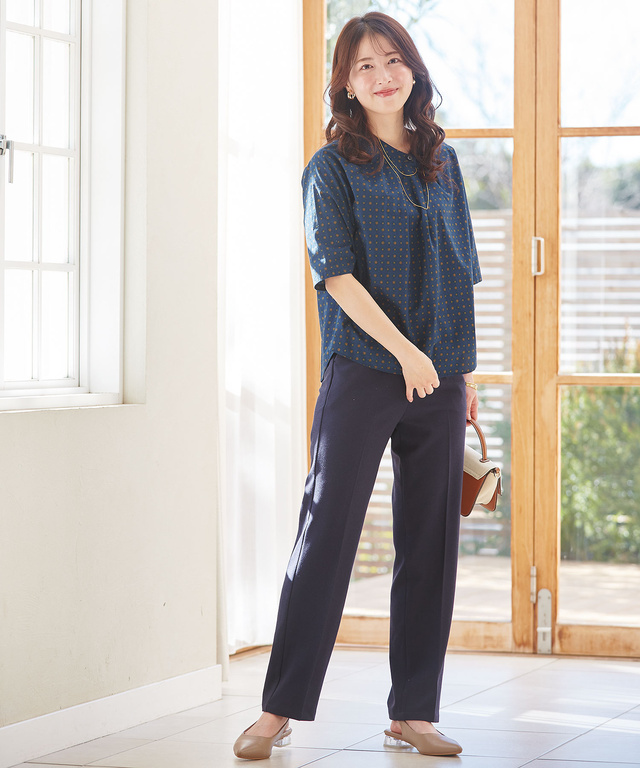 センタープレス ストレート パンツ