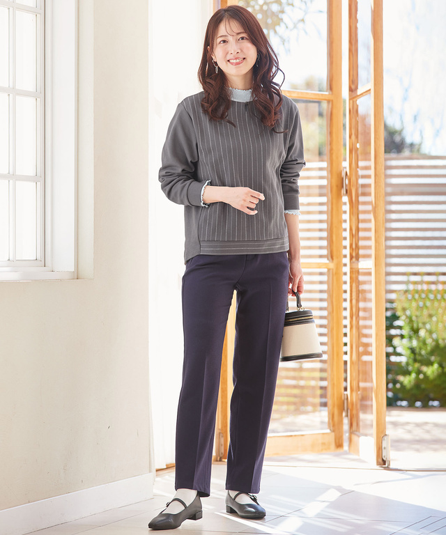 センタープレス ストレート パンツ