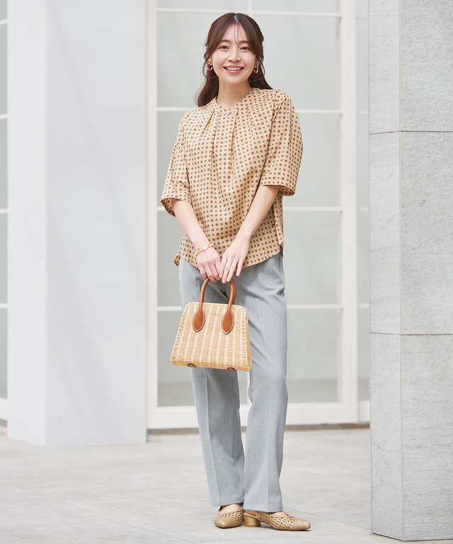 センタープレス ストレート パンツ
