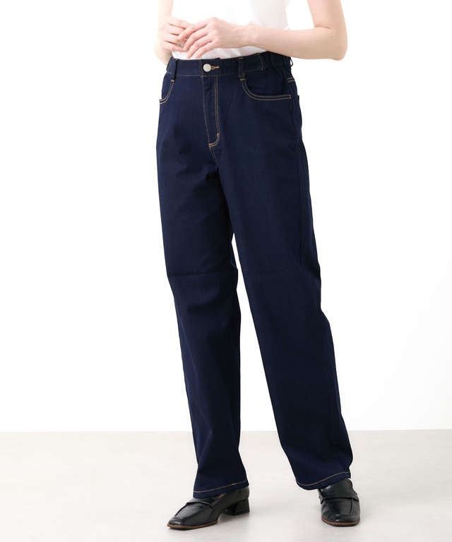 セミワイド ストレッチデニム パンツ